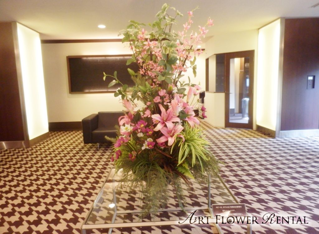 花装飾ホテルのロビー | 関西アートフラワーレンタル